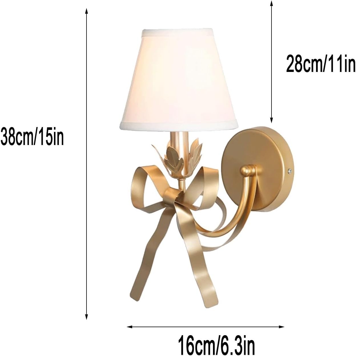 Modern Wall sconces Lights ing Fixtures Creative Bow Ties Wrought Iron Fabric Lampshade Lamp Mounted ing Fixture for Bedroom Living Room Aisle 's Room Bathroom Vanity Mirror (C