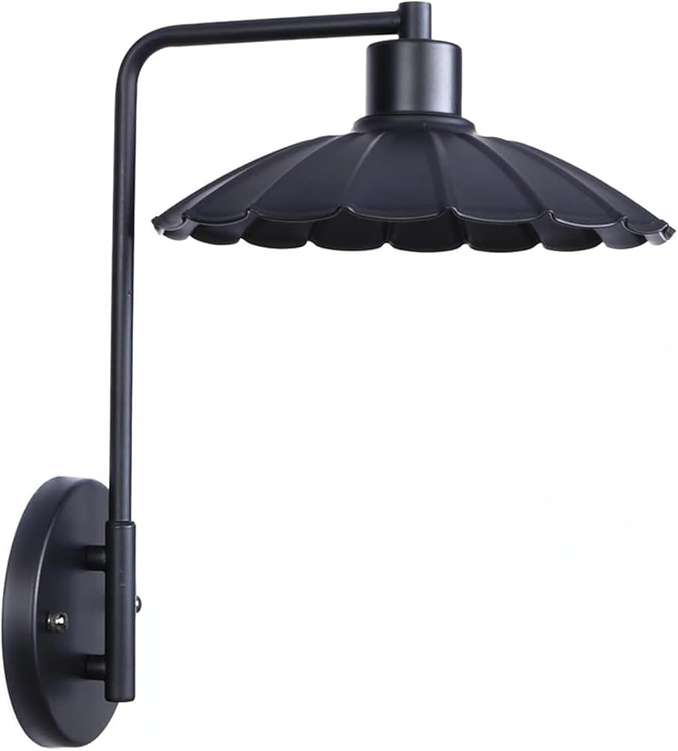 European Wall Light Retro Loft Wall Lamp V-intage Wrought Iron Lampshade Lighting Fixture Bedroom Bedside Living Room Study Cafe Dining Room Lamp Chandelier(Black)