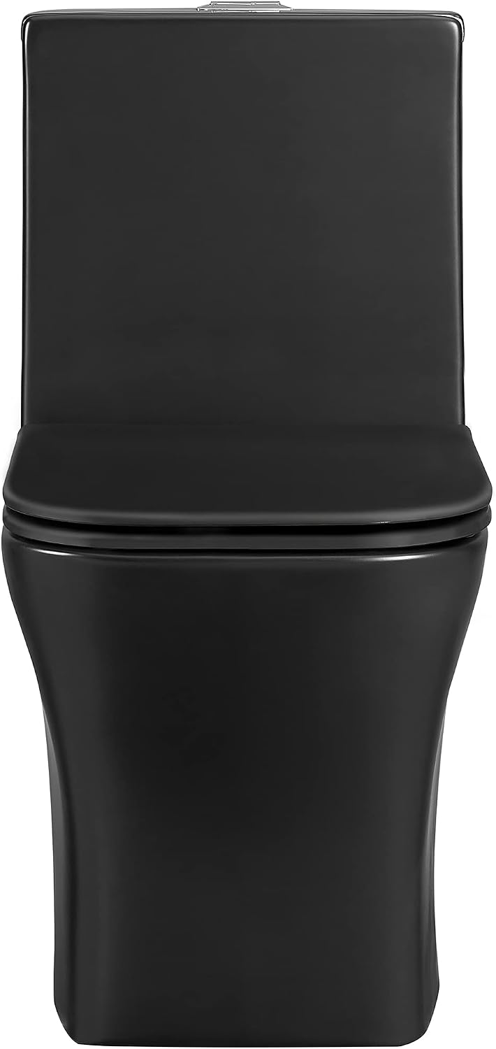 Concorde One-Piece 12' Rough-in 1.1/1.6 GPF Dual Top Flush Square Toilet in Matte Black