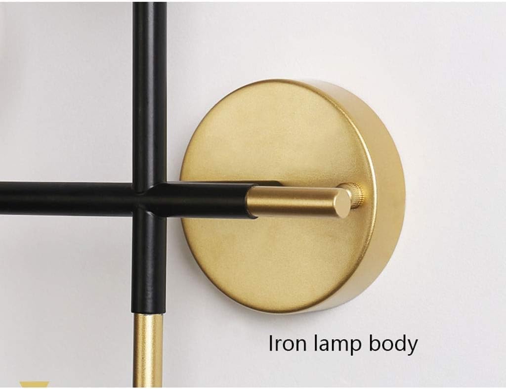 Sconce Wall Lighting Nordic Wall Lamp Wrought Iron Wall Sconce Double Head Glass Lampshade Wall Light Bedroom Living Room Corridor Bathroom Light Fixtures
