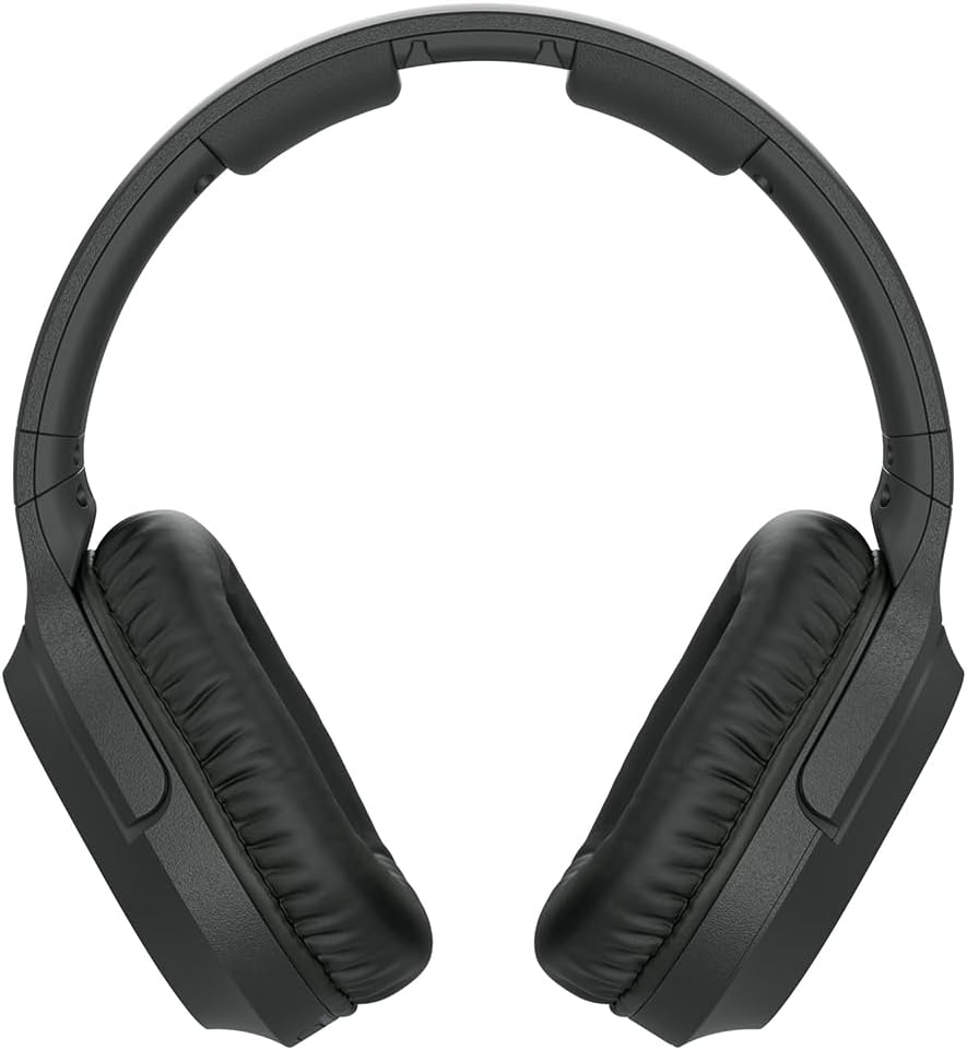 Sony WHRF400 Wireless Home Theater Headphones Black Bundle with Mizco Travelocity in-Ear Headphone (Colors May Vary), Headphone Case, 2X Converter Adapter and 1 YR CPS Enhanced Protection Pack
