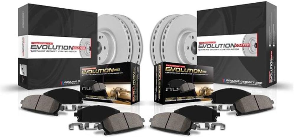 PowerStop Front and Rear Brake Kit for Nissan Rogue 2014-20 | Nissan Rogue Sport 2017-22 - Fully-Coated Disc Rotors with Z17 Ceramic Brake Pads Replacement, CRK7035