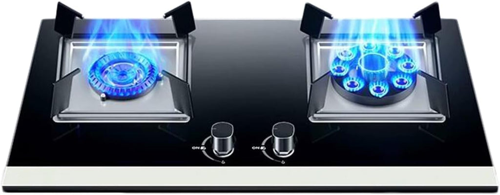 Recessed Gas Stove Cooktop,2 Burners Natural Gas and Propane Stove,Built in Gas Stove Top,with Thermocouple Protection