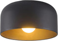 Flush Mount Round Wrought Iron Close to Ceiling Lights, Ceiling Light Fixture for Bedroom, Dining Room, Corridor, Decorative Chandelier Lamp for Modern Home Interior(Black)