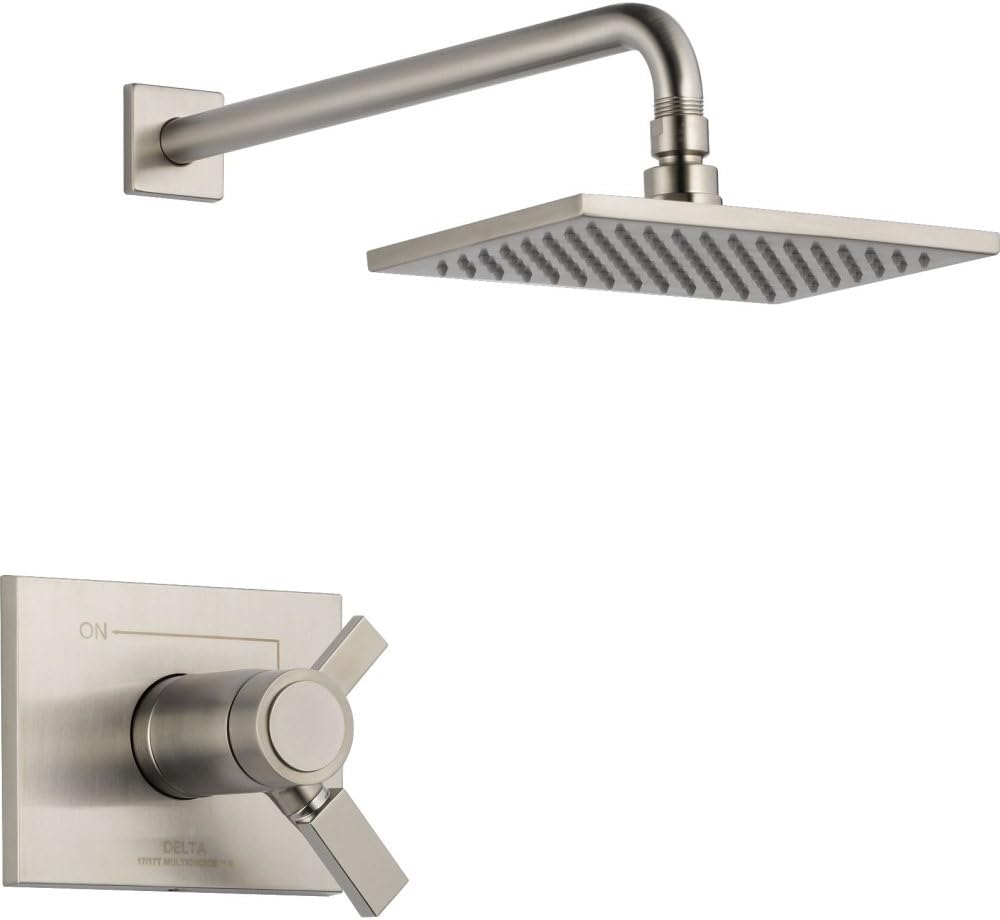 Delta Faucet Vero 17T Series Dual-Function Shower Trim Kit with Single-Spray Touch-Clean Rain Shower Head, Stainless T17T253-SS (Valve Not Included)