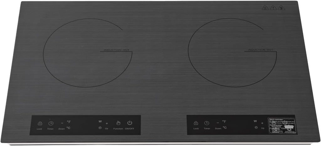 2 Burner Electric Cooktop, 2600W 110-120V Electric Ceramic Cooktop Built-in Electric Stove Top with 2 Electric Burners, 9 Heating Level and Kid Safety Lock, Sensor Touch Control, 23.62x14.17x3.15 inch