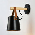 Indoor Wall Lamp Wrought Iron Wooden Wall Sconce Bedroom Restaurant Wall Mount Lighting Fixture Decoration,Modern Chandelier, Black, cy-0114