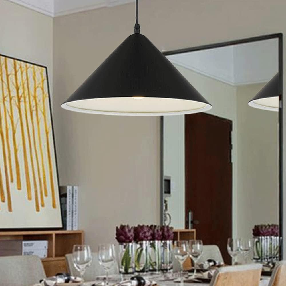 Minimalist Single Pendant Light Bar Chandeliers Modern Adjustable Fixtures Wrought Iron Small Hanging Light(Black,16.5in*8.2in)