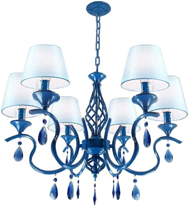 Wall Lighting Fixtures American Style Minimalist Candle Chandelier European Style Vintage Crystal Pendant Light Wrought Iron Ceiling Lighting Fixture Lamp for Dining Room Bathroom Foyer Living Room(Bl