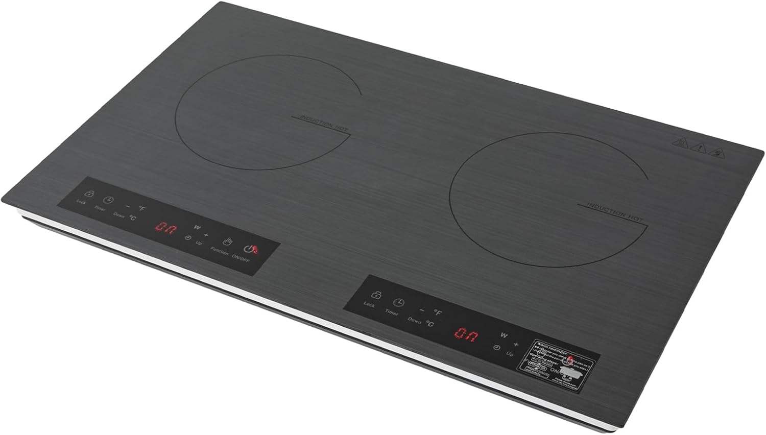 2 Burner Electric Cooktop, 2600W 110-120V Electric Ceramic Cooktop Built-in Electric Stove Top with 2 Electric Burners, 9 Heating Level and Kid Safety Lock, Sensor Touch Control, 23.62x14.17x3.15 inch