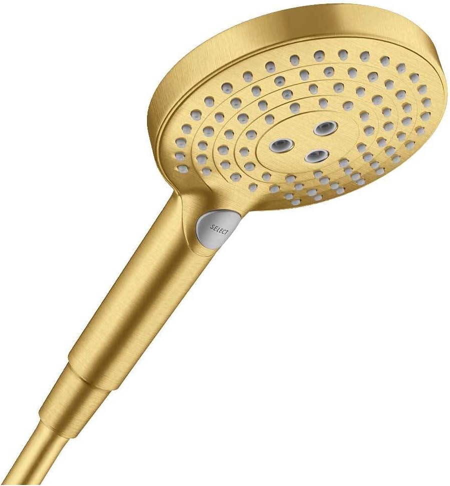 hansgrohe Raindance Select S Low Flow 5-inch Handheld Shower Head Modern 3 -Spray PowderRain, Rain, Whirl 26036251