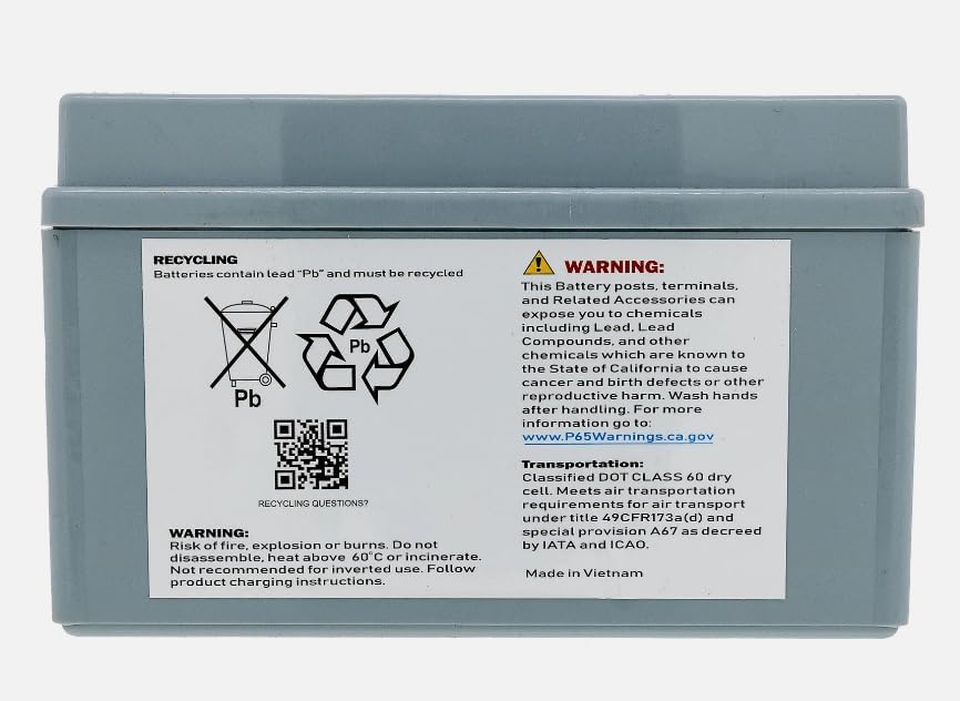 725P17136 Battery AGM 7AHR CC 30 H Hydro Mini Rider, Replacement for CUB CADET OEM