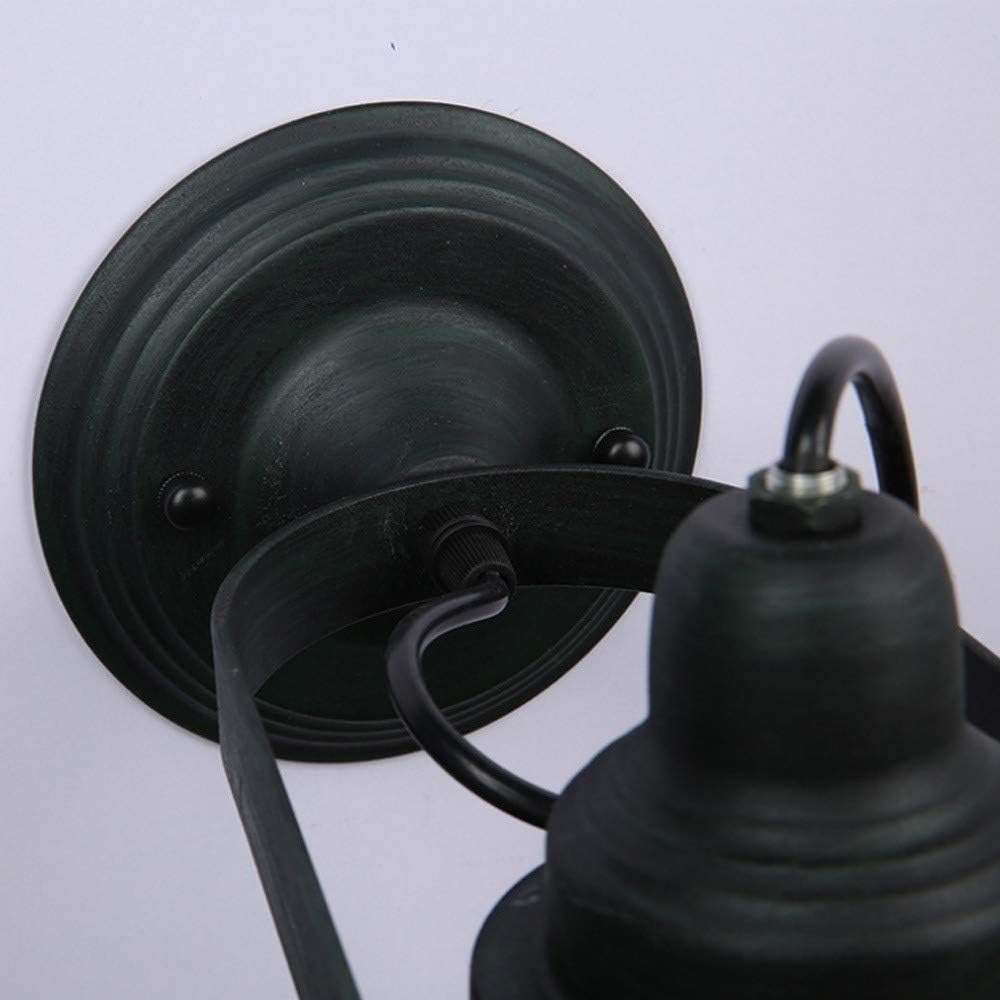 LED Indoor Wall Light, Retro Industrial Wall Sconce Single Head Adjustable Black Baking Paint Wrought Iron Wall Illumination Hollow Lampshade Brushed Nickel Bathroom Wall Lantern for Bedro