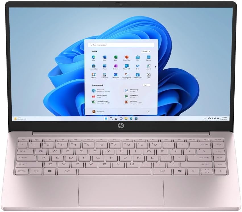 HP Student Laptop, Intel Processor N150(up to 3.6 GHz), 14 Inch LED Screen,8G RAM, 256GB Storange (128GB UFS+128GB MSD),One Year Office 365, Windows 11 Home,w/YYY Bundle,Pink