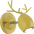 Wall Light Wrought Iron Wall Lamp Nordic Creative Antlers Light Bedroom Sconce for Living Room Bedside Dining Fixtures Decor(Yellow)