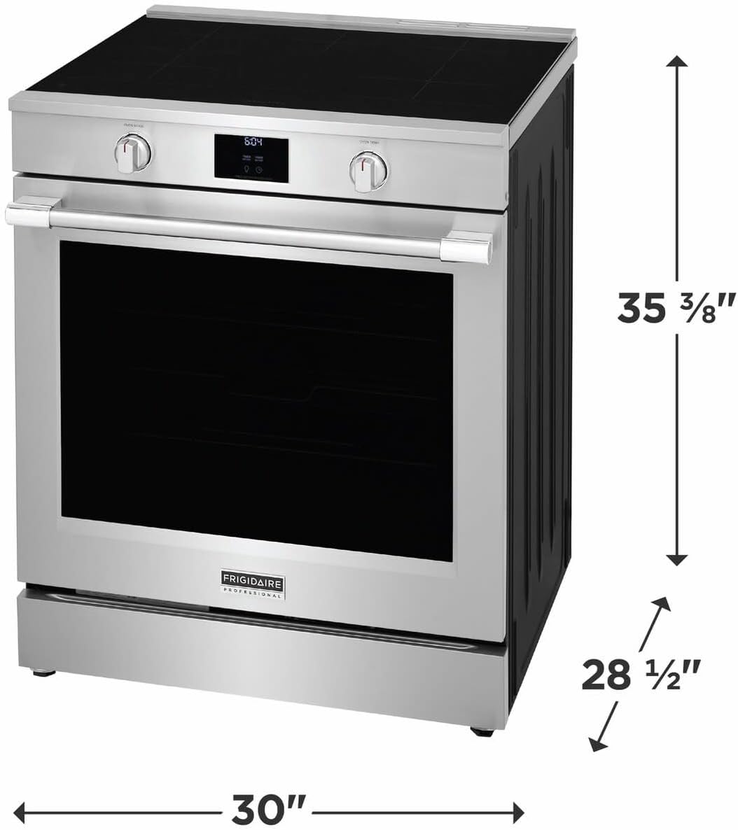 Frigidaire PCFI3080A Professional 30 Inch Wide 6.2 Cu. Ft. Free Standing Induction Range with No Preheat and Air Fry - Stainless Steel