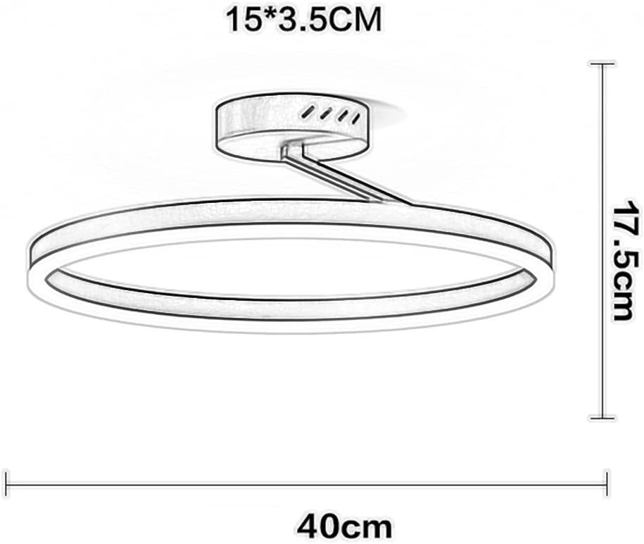Black/White Ring Ceiling Light Fixture, Metal Wrought Iron Ceiling Lights, Modern LED 3-Color Mode Ceiling Lamp, Simple Ceiling Decoration Lighting Fixtures for Hallway, Bedroom