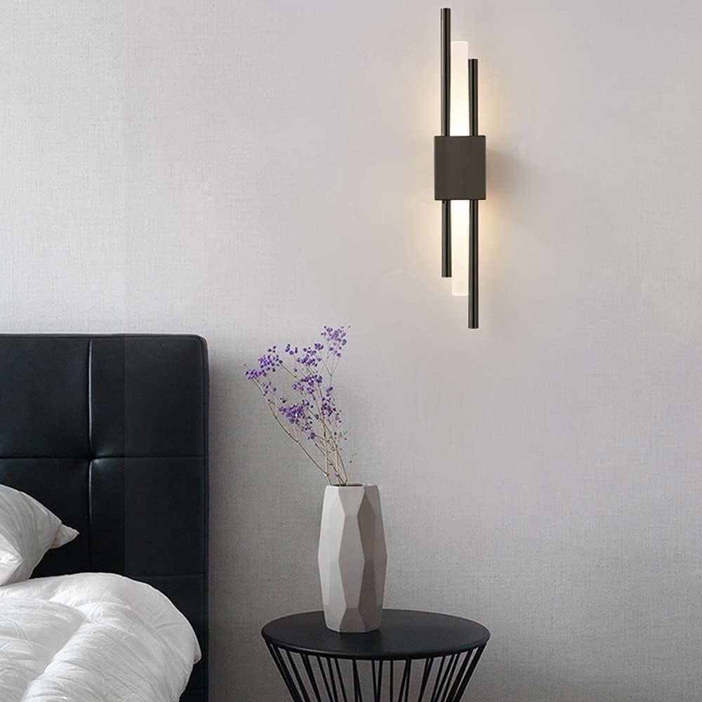 Wall Sconces Nordic Wrought Iron Wall Sconce Modern Minimalist Art Wall Light Wall Mounted Lighting Fixture for Bedroom Bathroom Porch Restaurant Villa Balcony Restaurant Study Decoration(White Light,