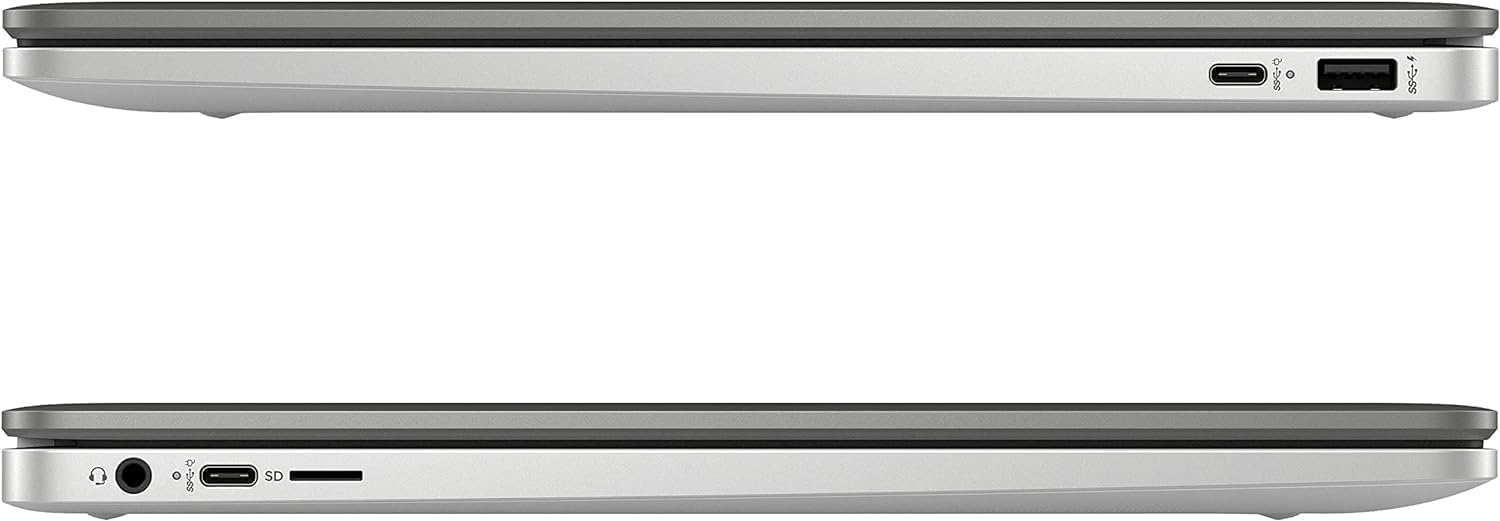 HP 15.6 HD Premium Chromebook, Intel Celeron N Processor 3.7GHz Turbo Speed, 8GB Ram, 64GB SSD, Ultra-Fast WiFi Up to 1700 Mbps, Chrome OS, Arctic Sliver, Silver (Renewed)