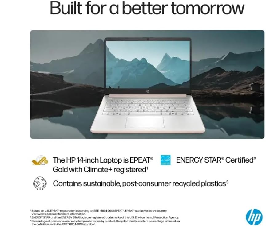 HP Student Laptop, Intel Processor N150(up to 3.6 GHz), 14 Inch LED Screen,16G RAM, 128GB Storange,One Year Office 365, Windows 11 Home,w/YYY Bundle,Rose Gold