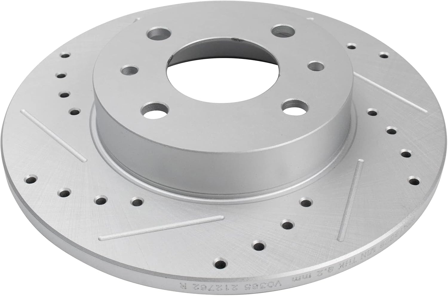 TRQ Performance Front and Rear Brake Pad and Rotor Set Ceramic Coated Drilled Slotted Rotors Compatible with 2012-2017 Fiat 500