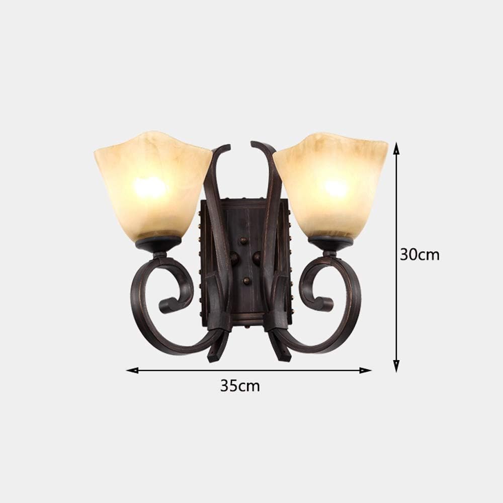 Wall lamp, Creative Gooseneck Black Wall Light Retro Personality Wall Illumination Fixtures Country Wrought Iron Wall Sconce Hotel Aisle Bar Lobby Home Decoration Wall Lant(Double Head)