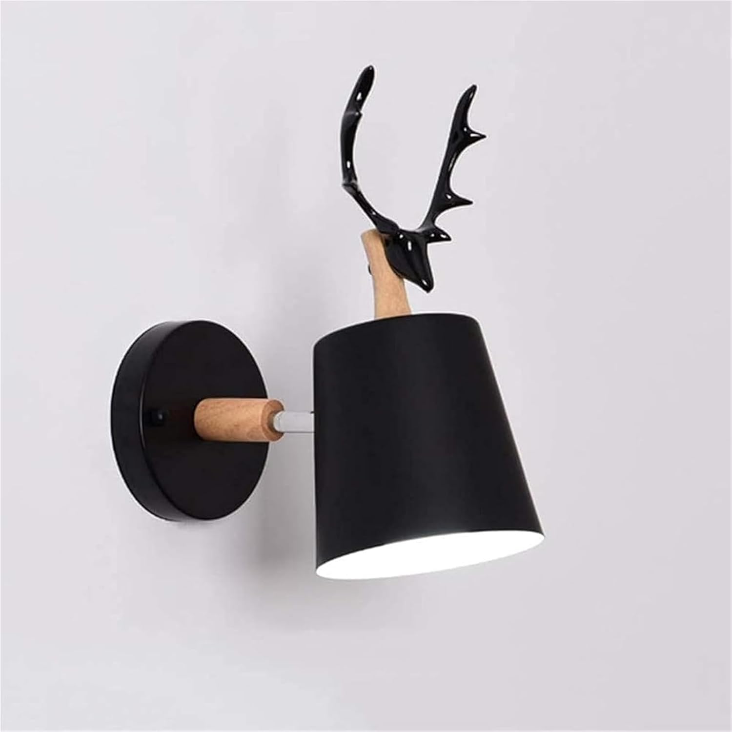 Wall Light Modern Wall Lamp Black Wrought Iron Shade Simple Wall Mount Light Indoor Sconces Home Decor Lamp Chandelier Light Fixture(Black)