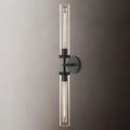 Modern 2-Light Black 30in Knurled Wall Sconces, Double Glass Sconces Wall Lighting, Bathroom Vanity Light Sconces, Wall Lights for Living Room Bedroom Hallway Kitchen Bathroom Mirror Includes bulbs