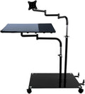 OK610 OK611 - Bedside Moving Laptop Stand Adjustable Sofa Computer Monitor Holder Mount +Keyboard Holder Rotating Laptop Table Lapdesks (OK611W)