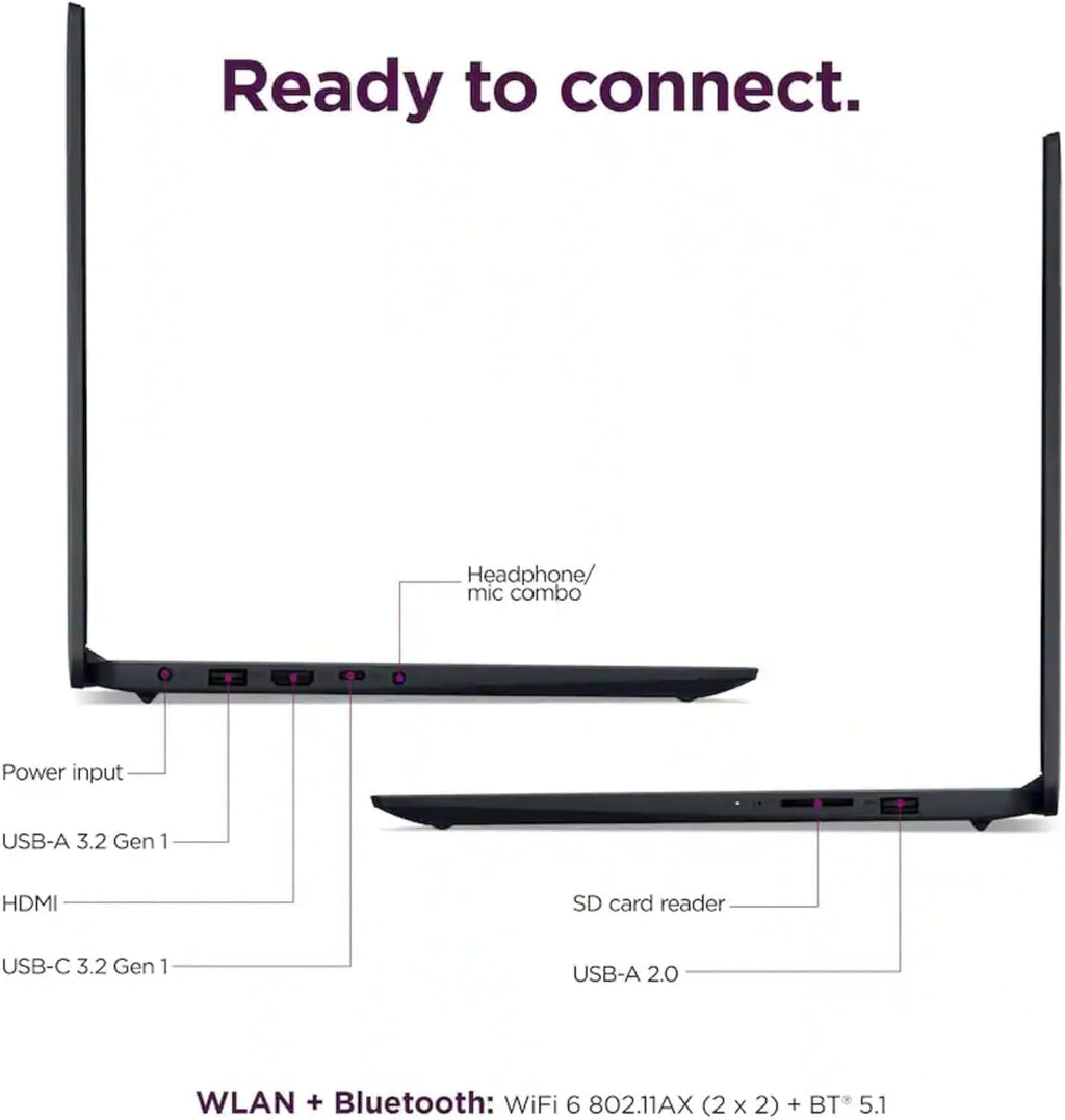 Lenovo IdeaPad 1i 15.6 Inch FHD Touchscreen Laptop | Intel 10-Core i5 1335U | 16GB RAM, 2TB SSD | WiFi 6 | 10HR Battery, Rapid Charge | Iris Xe Graphics | Windows 11, AI Copilot | Abyss Blue