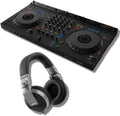 AlphaTheta DDJ-GRV6 4-channel DJ Controller with Groove Circuit and Pioneer HDJ-X5 Professional DJ Headphones (Silver)