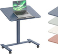 TopJob ANYDESK FOLD Mobile Standing Desk, Portable with Lockable Wheels, Foldable Stand Desk, Rolling Computer Workstations, Used for Home, Couch Side Table, Bedside Table in Bed Room Kitchen