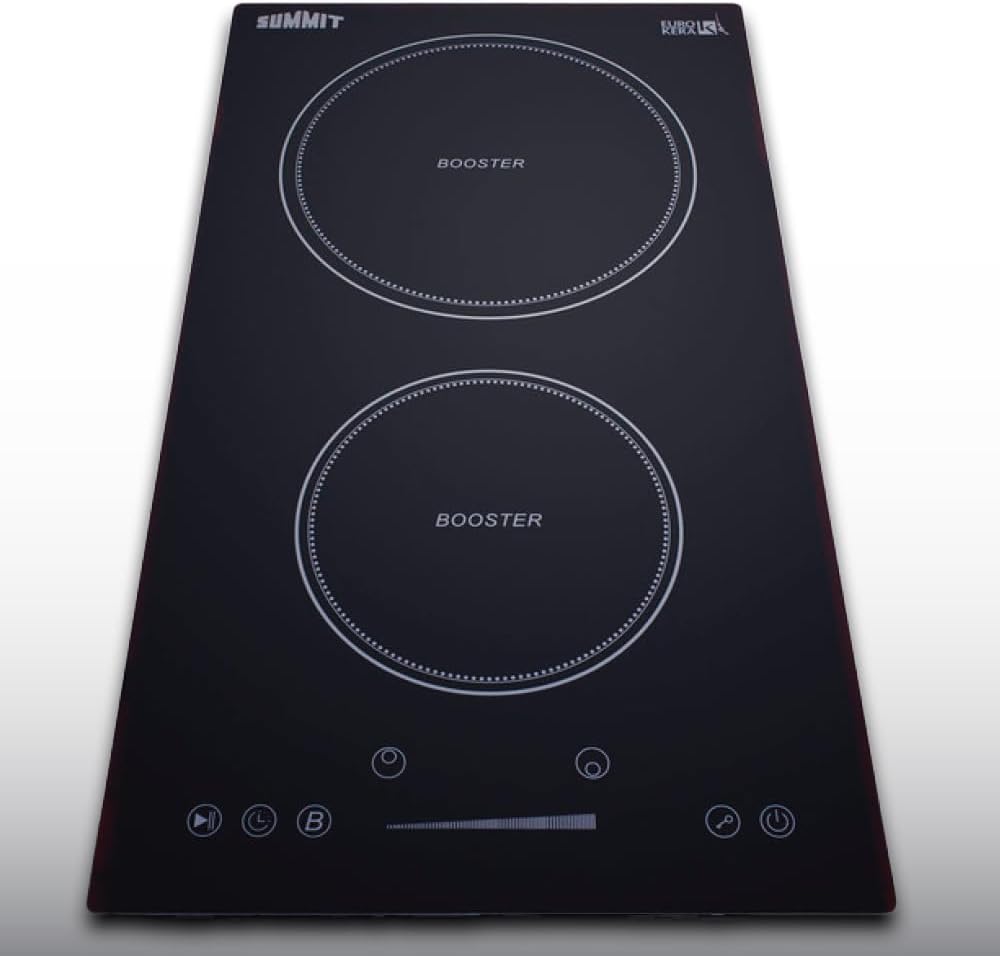Summit 12' 2 zone Electric Cooktop. 208-240V Induction Cooktop, ADA Compliant, Black- SINC2B230B
