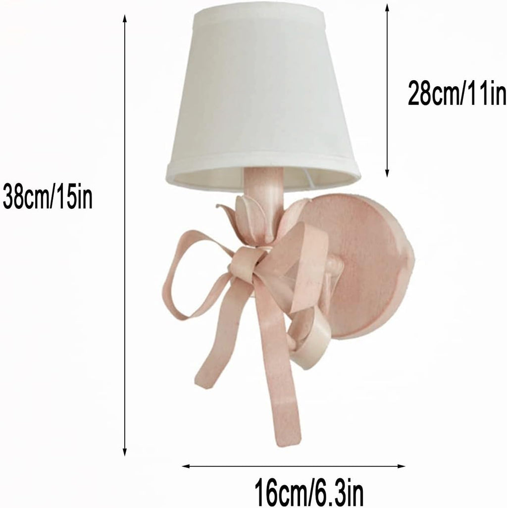 Modern Wall sconces Lights ing Fixtures Creative Bow Ties Wrought Iron Fabric Lampshade Lamp Mounted ing Fixture for Bedroom Living Room Aisle 's Room Bathroom Vanity Mirror (C