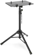 Gravity Laptop Stand LTS T 01 Adjustable Laptop Stand with Holding Pins for DJs and Producers, black