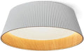 Ceiling Light Fixture, Circular Wrought Iron Wood Grain 18.1' Flush Mount Light Fixture with Acrylic Shade, Ceiling Lamp for Living Room, Hallway, Bathroom, Bedroom, Dimmable(White)