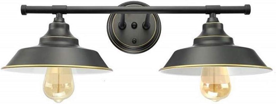Wall Mounted Light E27 Black Double Wall Light Vintage Industrial Wrought Iron Metal Wall Lamp Retro Fisherman Hat Wall Sconce Creative Lighting Fixtures for Bathroom Living Room Reading Light