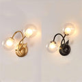 Indoor Bedside Lamp Wall Wash Light - Double Head Wrought Iron Body with Glass Lampshade Apply to Bedroom Bathroom,Chandelier