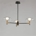 Multiple Heads Black Gold Jellyfish Chandelier for Living Dining Room Bedroom Kitchen Wrought Iron Glass Decoration Lighting,Dining Light Fixtures