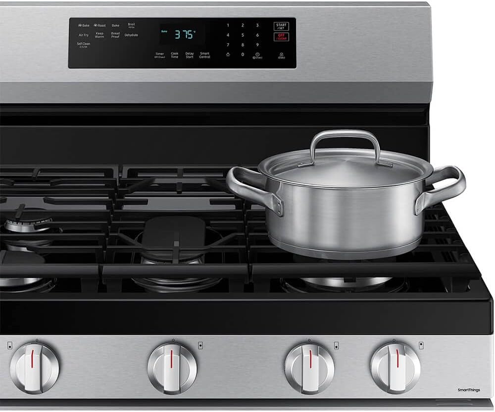 Samsung 6.0 Cu. Ft. Smart Freestanding Gas Range with No Pre-heat Air Fry & Convection, Stainless Steel, NX60A6511SS/AA