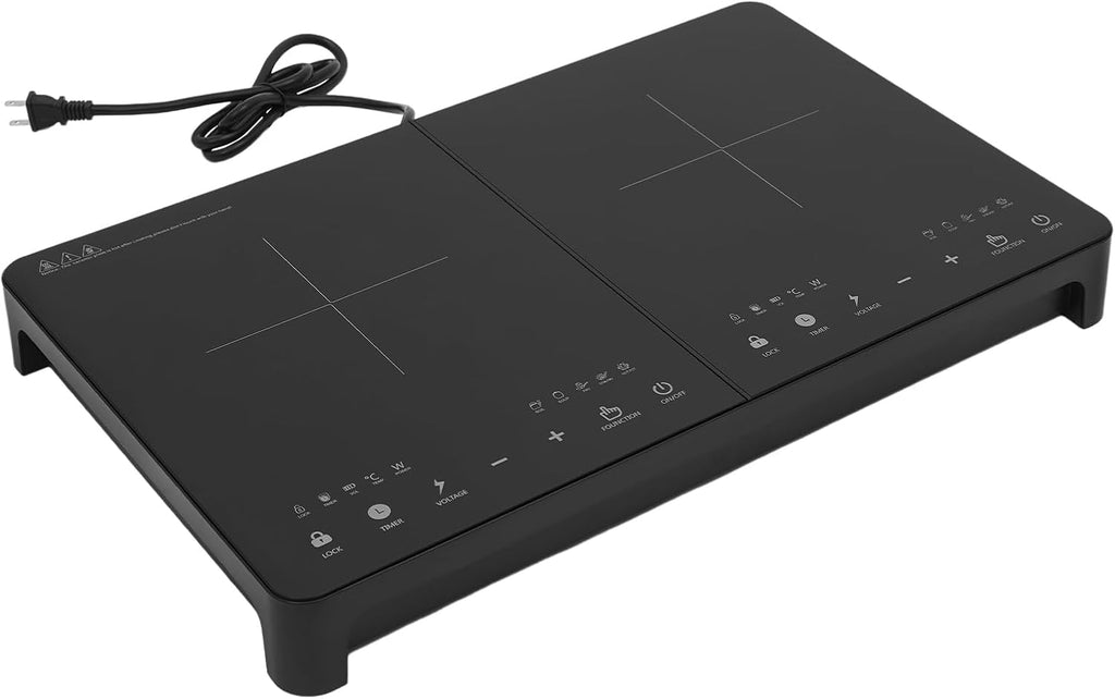 Double Induction Cooktop, 110V Electric Induction Cooktop with 2pcs 2000W Burners, LED Sensor Touch Energy-Saving Stove Top with Child Safety Lock & Timer