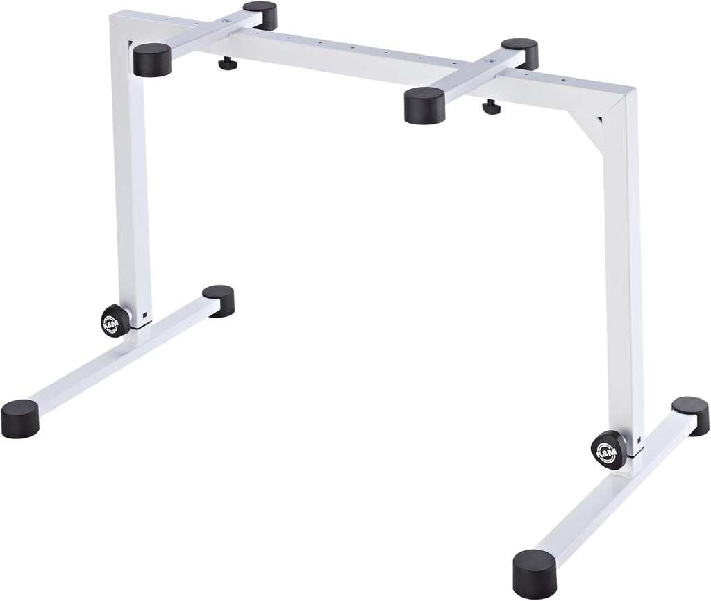 K&M - Konig & Meyer 18810.015.76 Table Style Keyboard Stand Omega - Sturdy Heavy Duty Adjustable Frame - Folds Flat Portable - Fits Piano and Electric Keyboards - For Adult and Youth Musicians - White