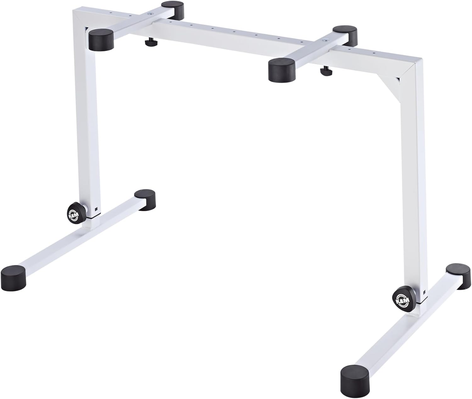 K&M - Konig & Meyer 18810.015.76 Table Style Keyboard Stand Omega - Sturdy Heavy Duty Adjustable Frame - Folds Flat Portable - Fits Piano and Electric Keyboards - For Adult and Youth Musicians - White
