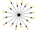 Wrought Iron Chandelier Industrial Wall Lamp Lighting Large 16 Lamp Embedded Bedroom,Chandeliers Light Fixture(Black)
