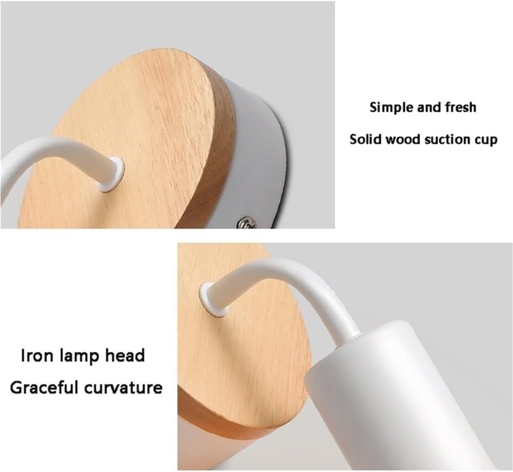 Nordic Solid Single Head Wall Lamp Modern Wrought Iron Wall Sconce Bedroom Bedside Wall Light Fixture Wall Mount Lighting for Corridor Aisle Vanity Mirror Decoration(White)(White)
