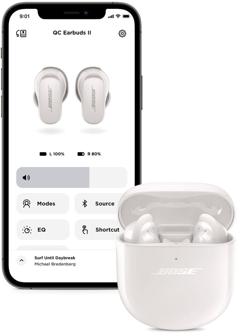 Bose QuietComfort Earbuds II, Wireless, Bluetooth, Proprietary Active Noise Cancelling Technology in-Ear Headphones with Personalized Noise Cancellation & Sound, Soapstone