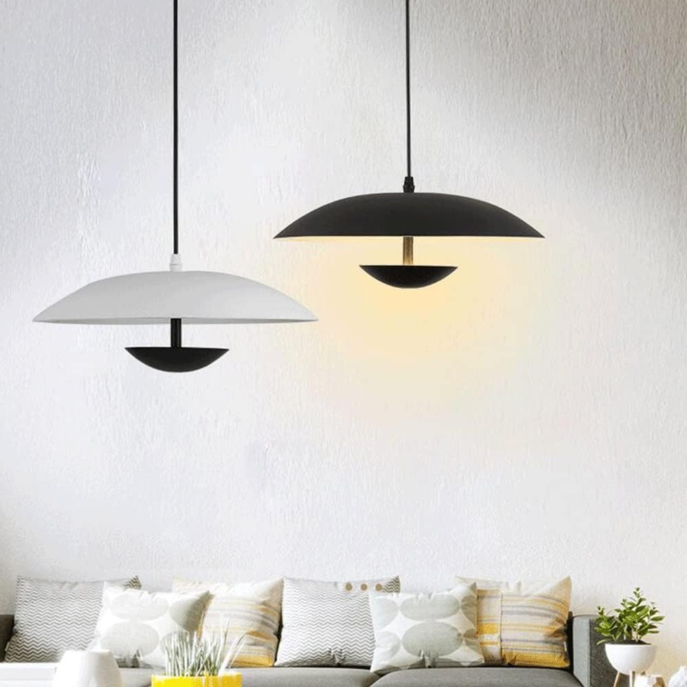 Chandelier, Industrial Pendant Light Creative Wrought Iron Chandelier Restaurant Office Pendant Light Modern and Simple Hanging Lamp Bar Metal Lighting Fixture E27 Single Head(Black,35cm)