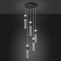 5-Light Pendant Lights, Modern Black Gold Pendant Light Fixtures with Bubble Crystal, Dimmable LED, Kitchen Island & Dining Room