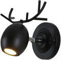 Wall Light Wrought Iron Wall Lamp Nordic Creative Antlers Light Bedroom Sconce for Living Room Bedside Dining Fixtures Decor(Black)