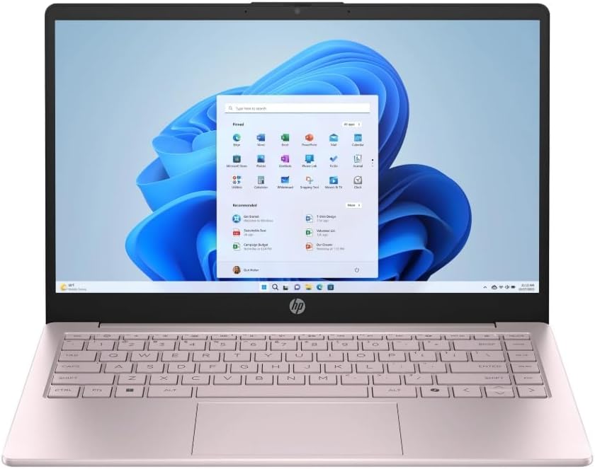 HP Student Laptop, Intel Processor N150(up to 3.6 GHz), 14 Inch LED Screen,8G RAM, 256GB Storange (128GB UFS+128GB MSD),One Year Office 365, Windows 11 Home,w/YYY Bundle,Pink